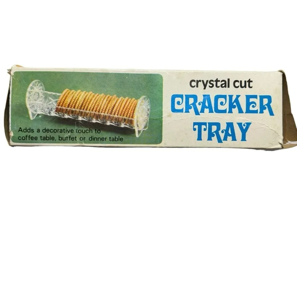 Vintage Lucite Cracker Tray Charcuterie Board Cheese Crackers In Original Box
